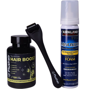 Szett Minoxidil hab + vitaminok + dermaroller - 1 hónapra