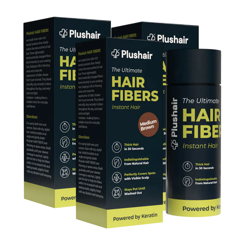 3X Plushair HAIR FIBERS - hajszálak - Középbarna