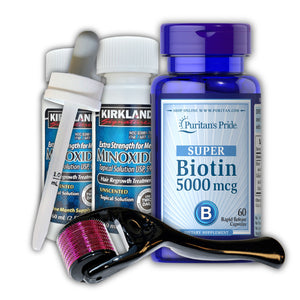 Alap Kezdő csomag - (2 havi Minoxidil, Pipetta, Biotin, Dermaroller)
